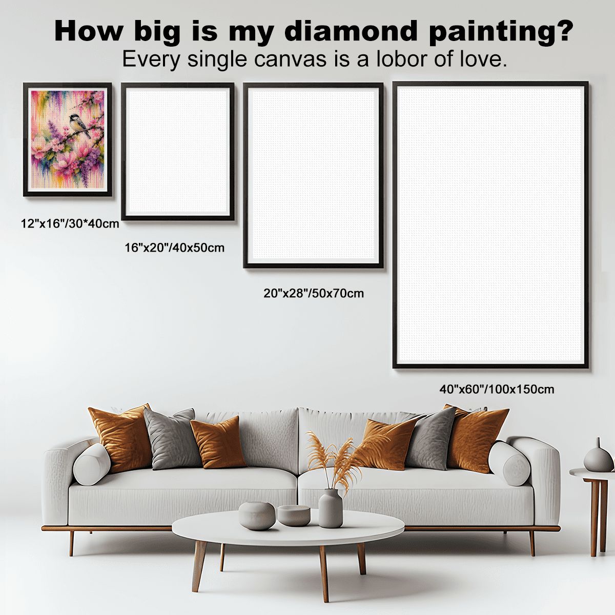 Diamond Art Painting 12x16 Bird Floral Branch