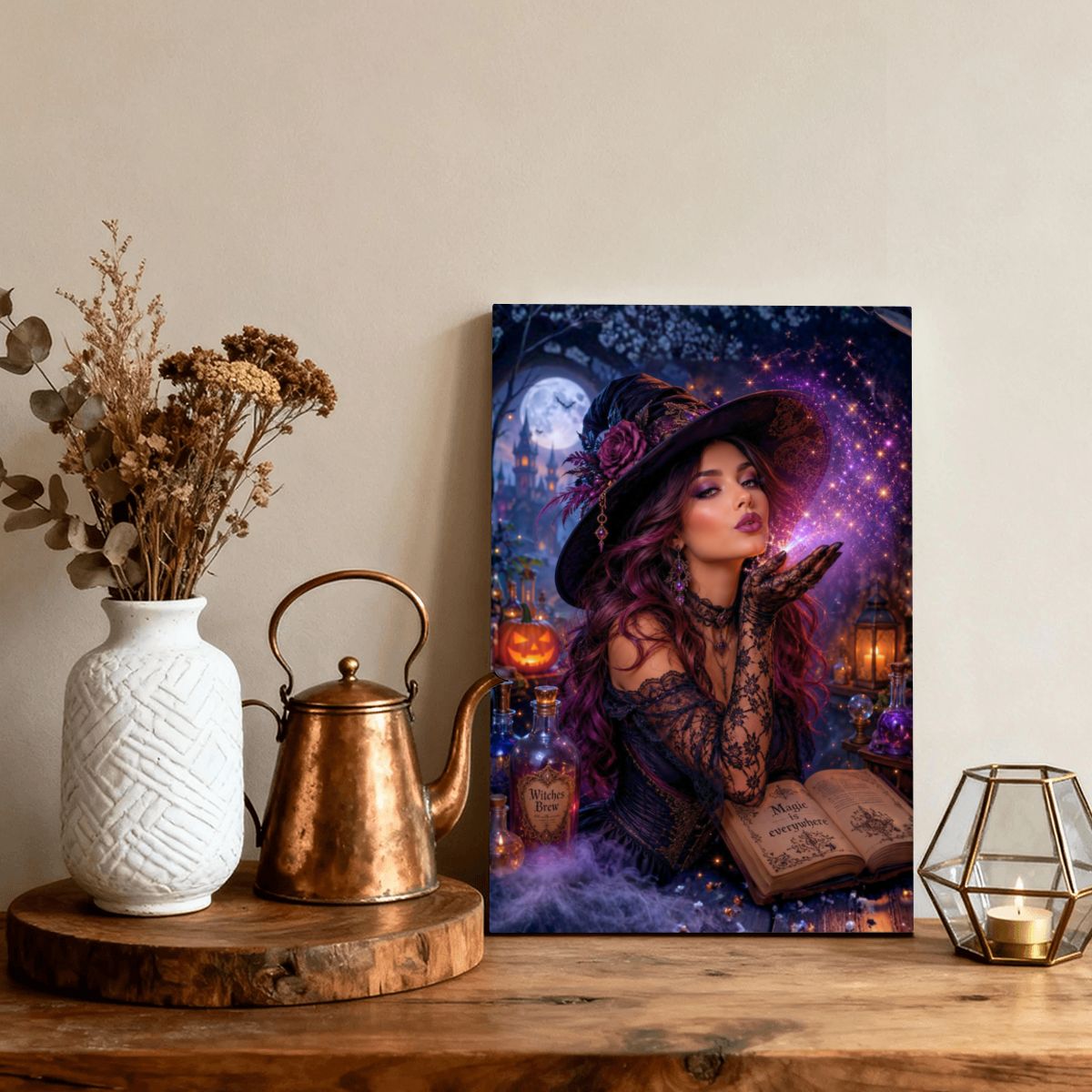 Framed Canvas Painting Witch's Spell (Made in USA)