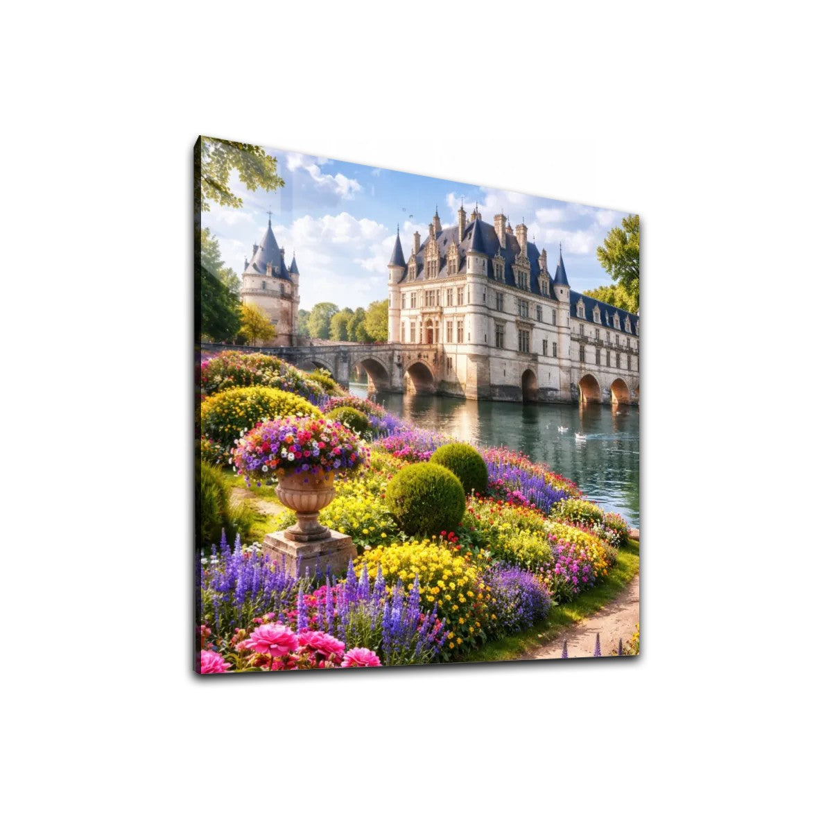 Square Acrylic Wall Art Prints with Hook  Château de Chenonceau France