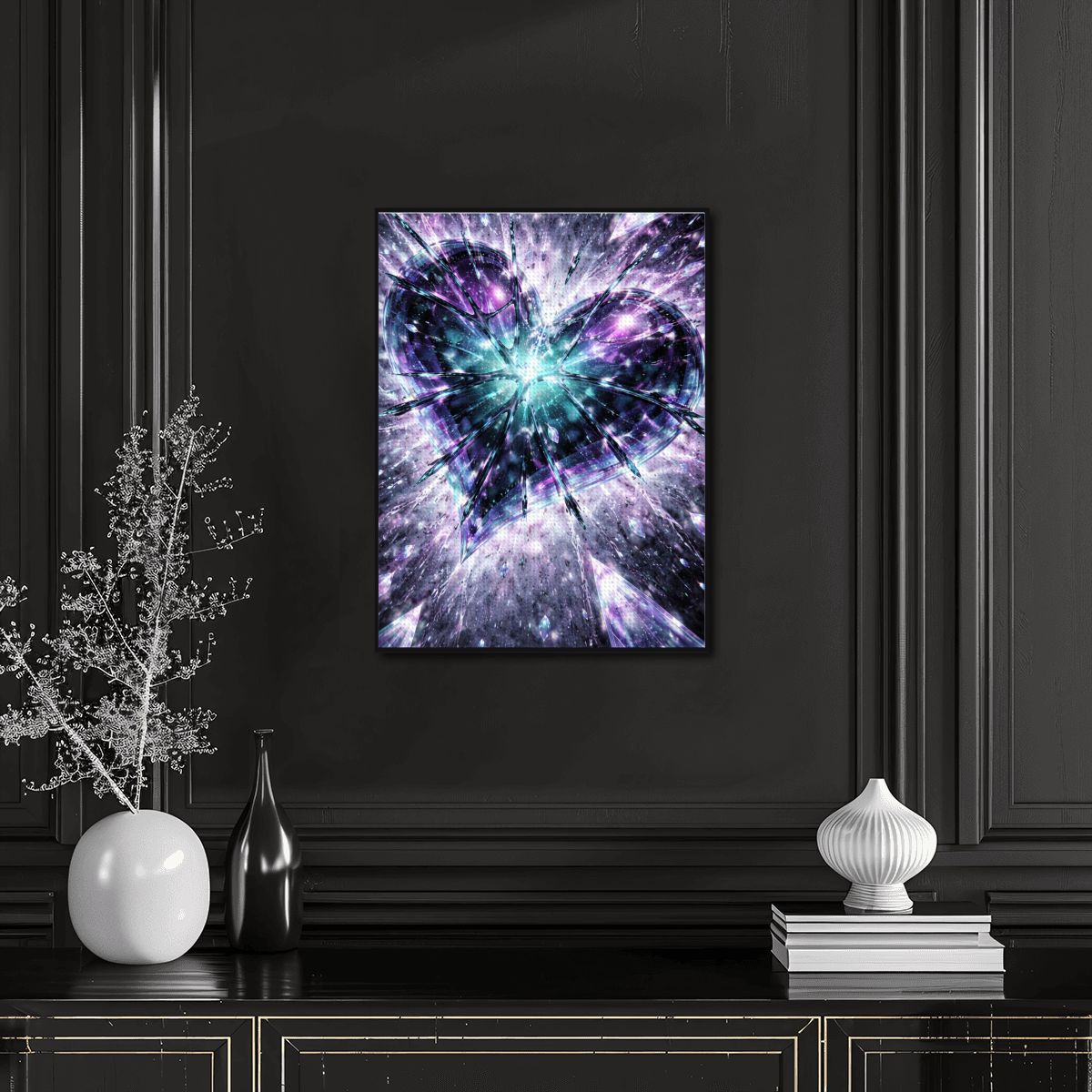 Diamond Art Painting 12x16 Broken heart Blue Purple