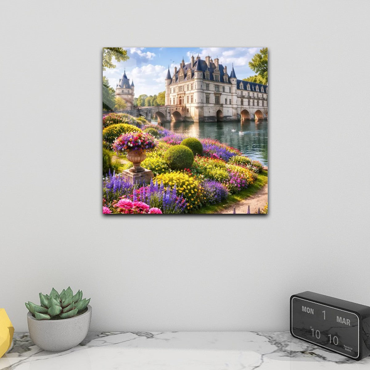 Square Acrylic Wall Art Prints with Hook  Château de Chenonceau France