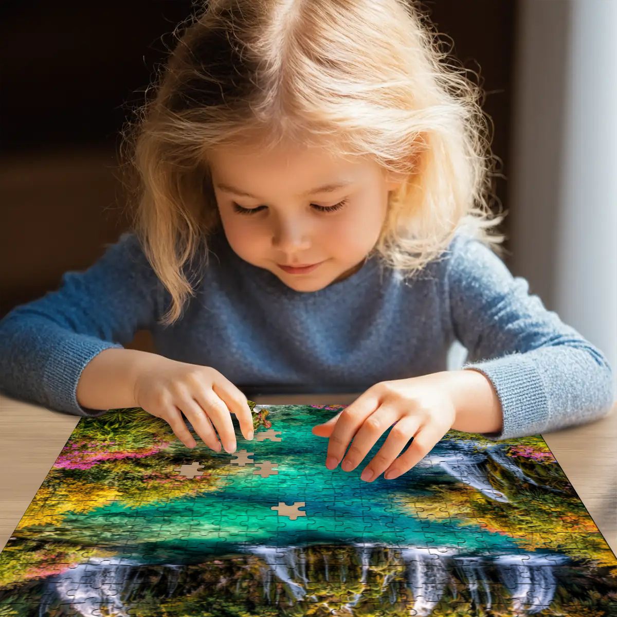 Wooden Jigsaw Puzzles 500 pcs Puzzle Plitvice Lakes waterfall Croatia