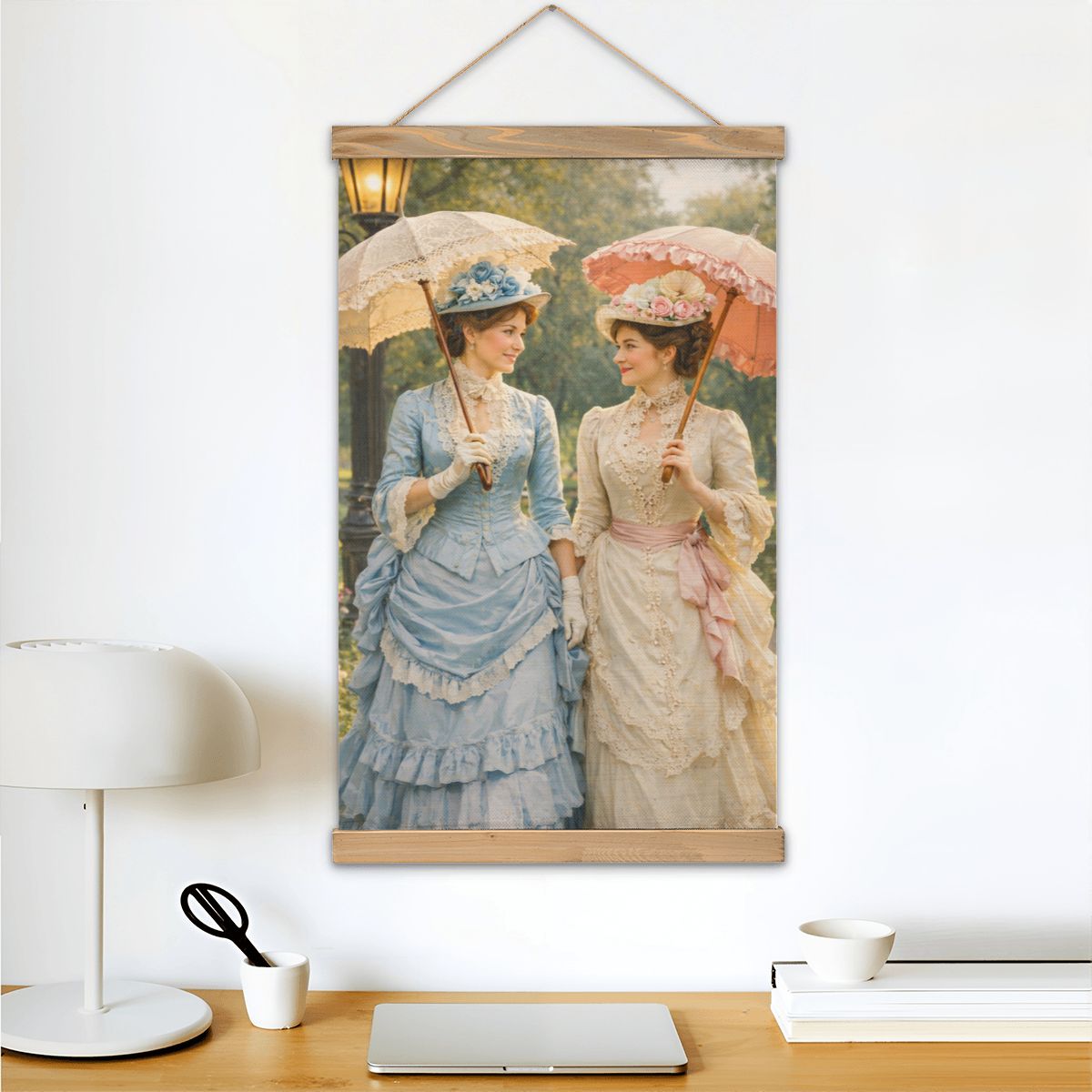 Linen Canvas Wall Art Victorian Friends