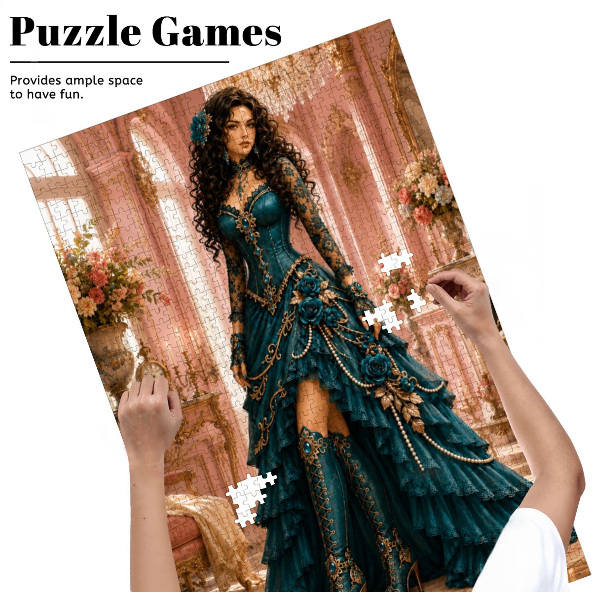 Wooden Jigsaw Puzzles 1000 pcs Steampunk Victorian Woman Teal