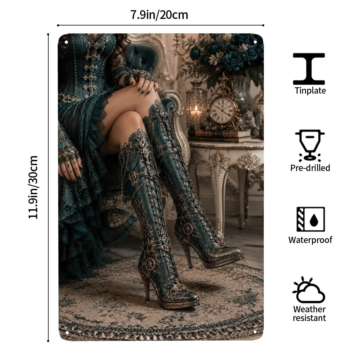 Tin Sign (Made in USA) Steampunk Boots