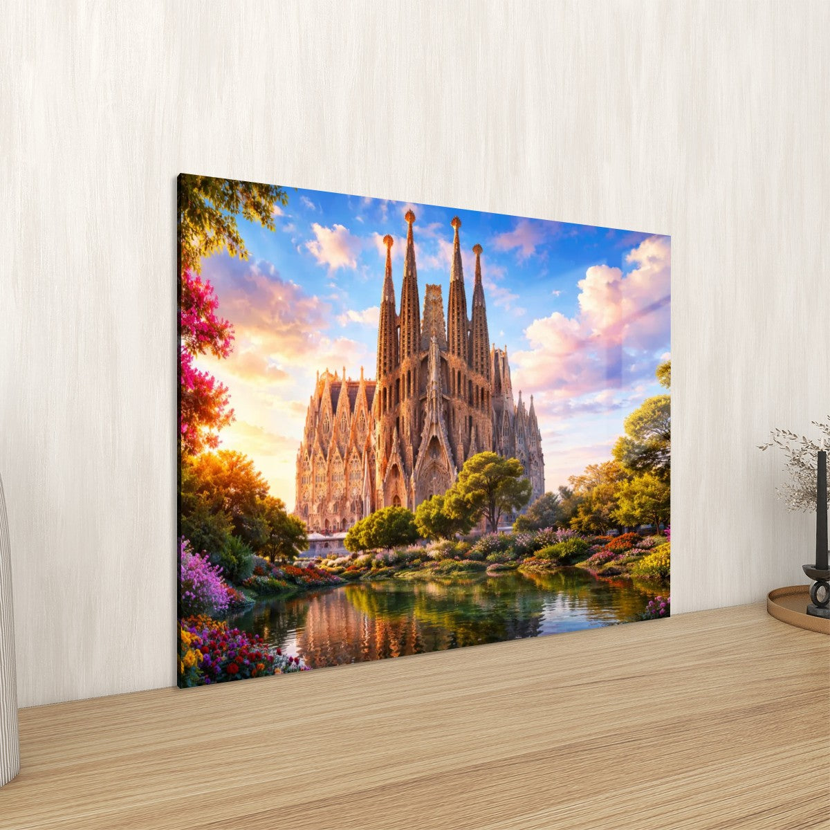 Rectangular Acrylic Wall Art Prints with Hook Basilica of the Sagrada Familia Spain
