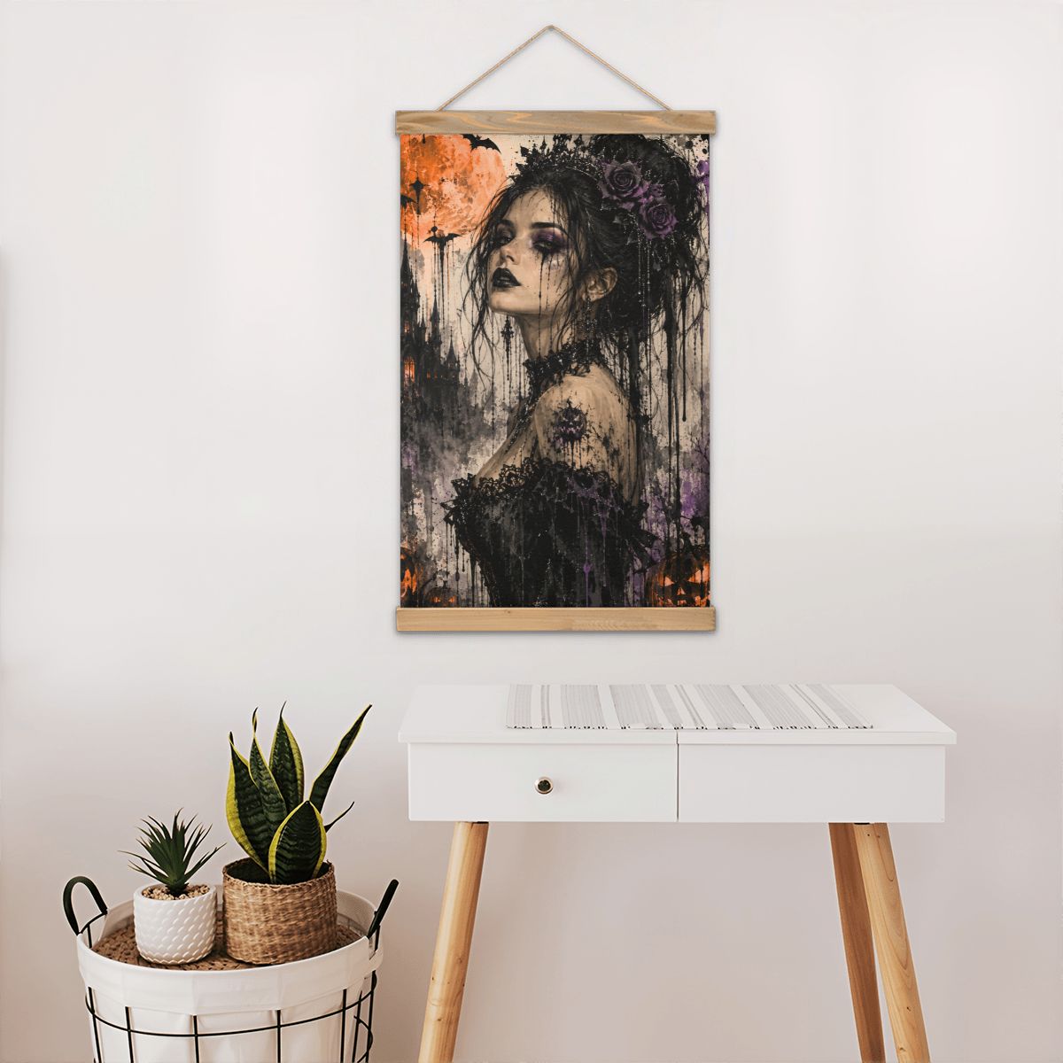 Linen Canvas Wall Art Gothic Halloween