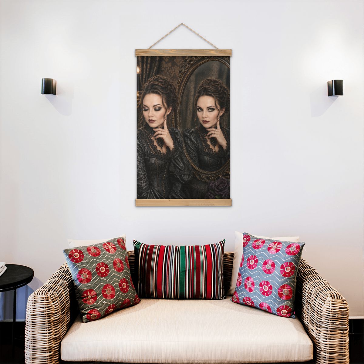 Linen Canvas Wall Art Mirror Mirror