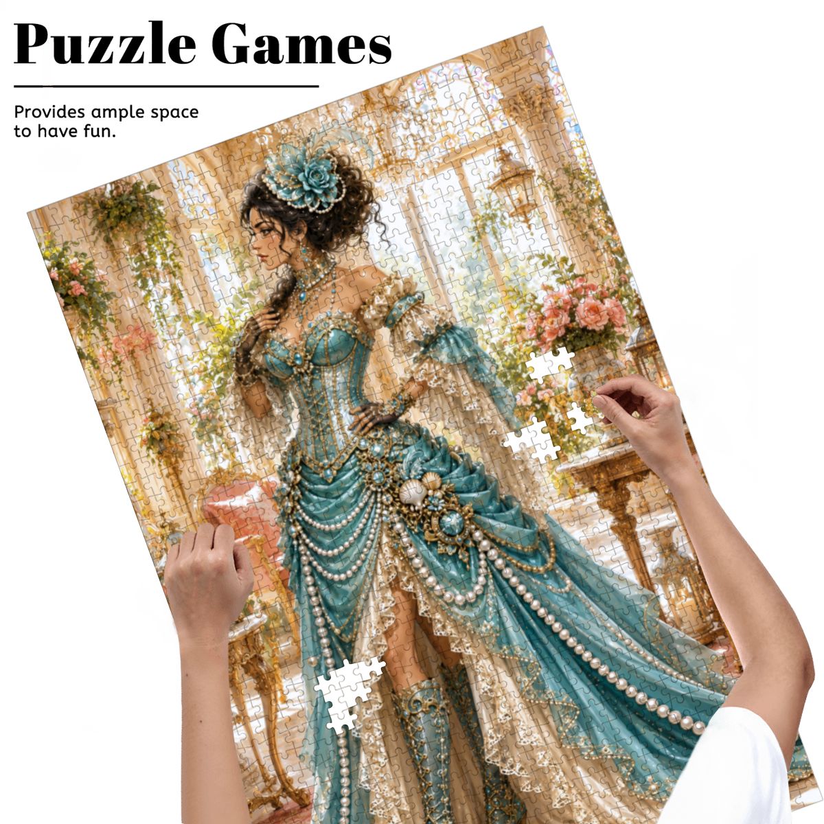Wooden Jigsaw Puzzles 1000 pcs Steampunk Victorian Woman Aqua