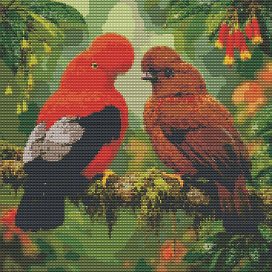 Diamond Painting Kit 20"x20" Andean Cock-of-the-Rock (Round Drills)