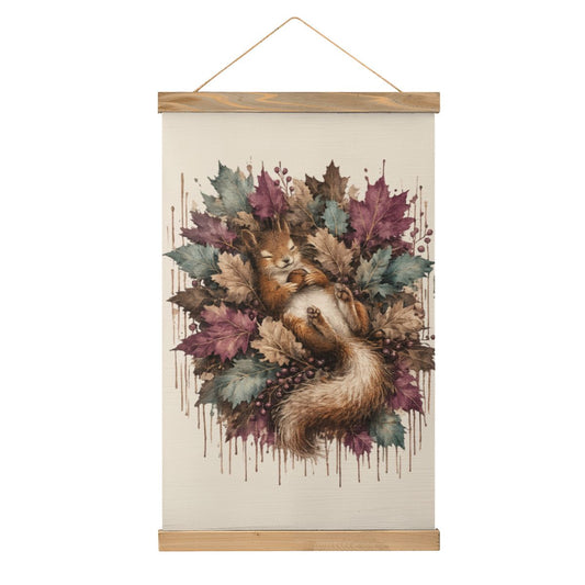 Linen Canvas Wall Art Squirrel Drip Art