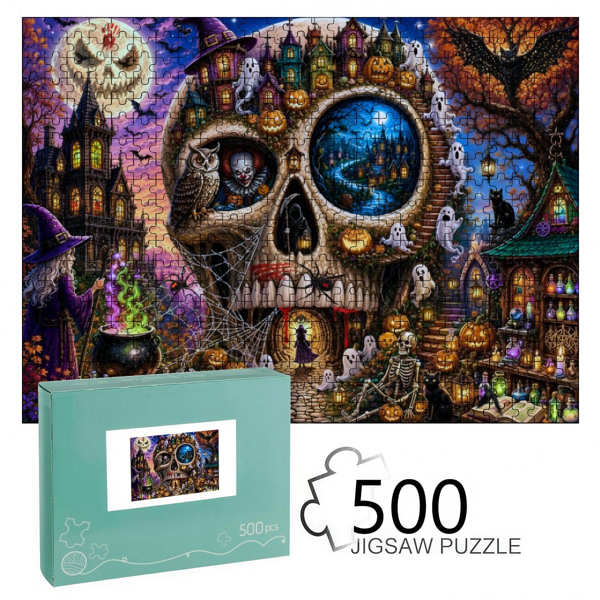1000pcs Wooden Jigsaw Puzzles  (Made in USA) Halloween Nonsense