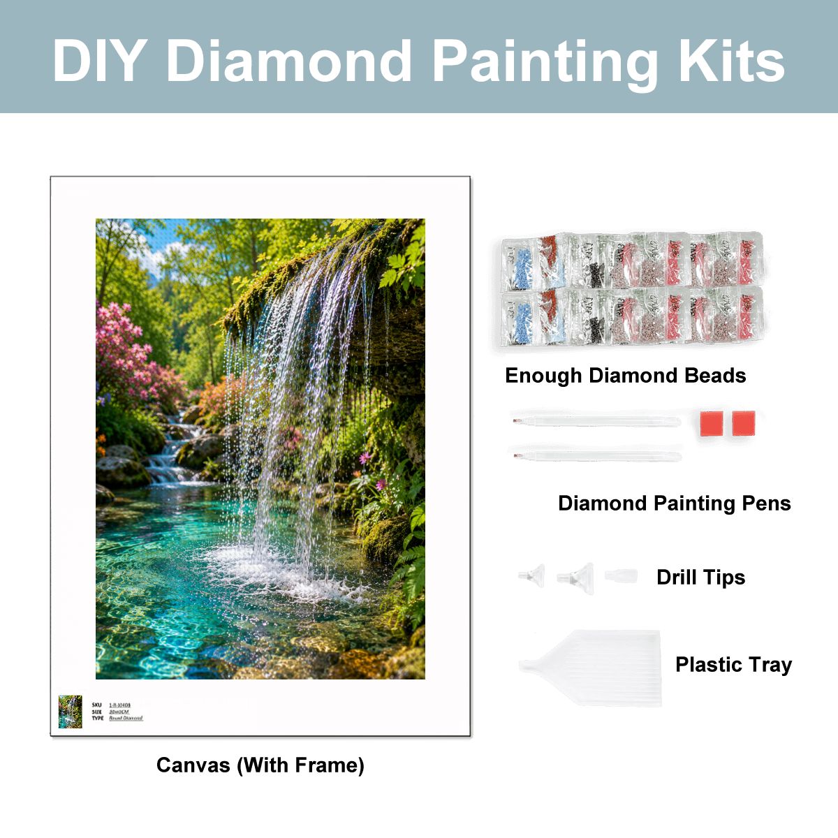 Diamond Art Painting 12x16 Waterfall
