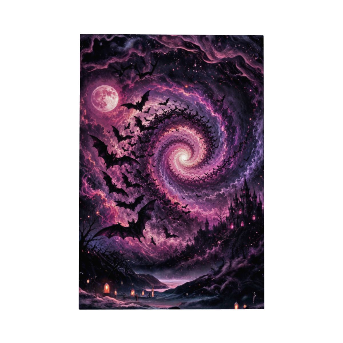 Framed Canvas Painting Halloween Sky (Made in USA)