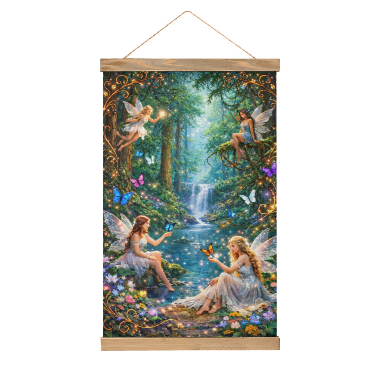 Linen Canvas Wall Art Fairy Garden