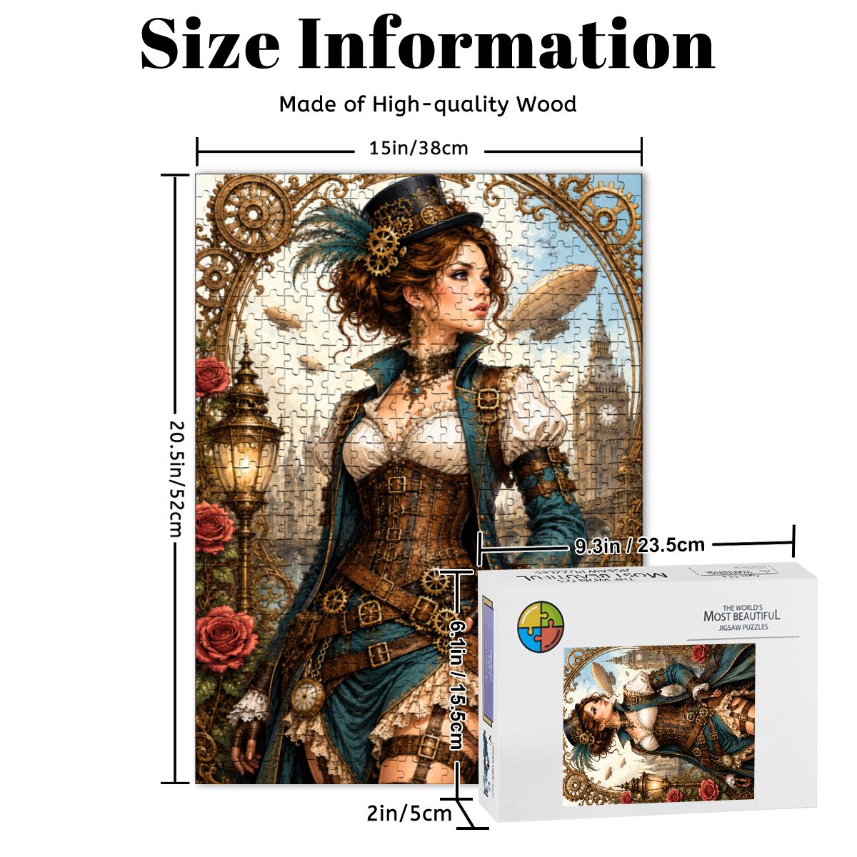 Wooden Jigsaw Puzzles 500 pcs Steampunk Woman