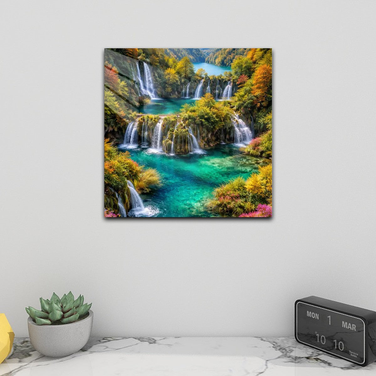 Square Acrylic Wall Art Prints with Hook Plitvice Lakes Croatia
