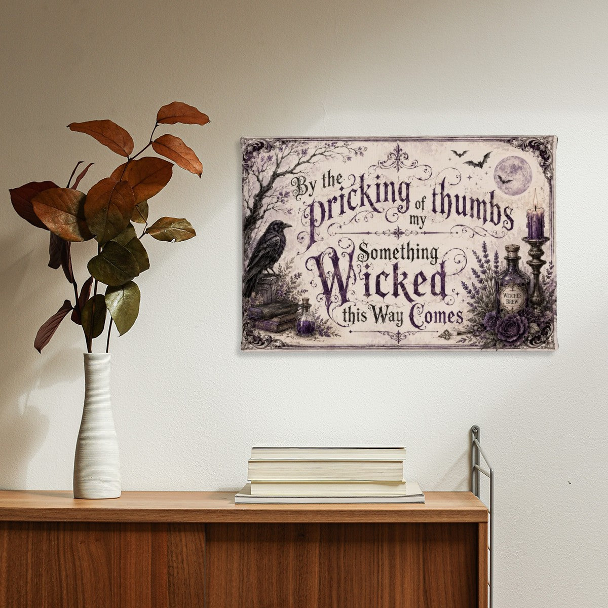 Small Canvas Prints Wall Art Decor Halloween Edgar Allen Poe Something Wicked