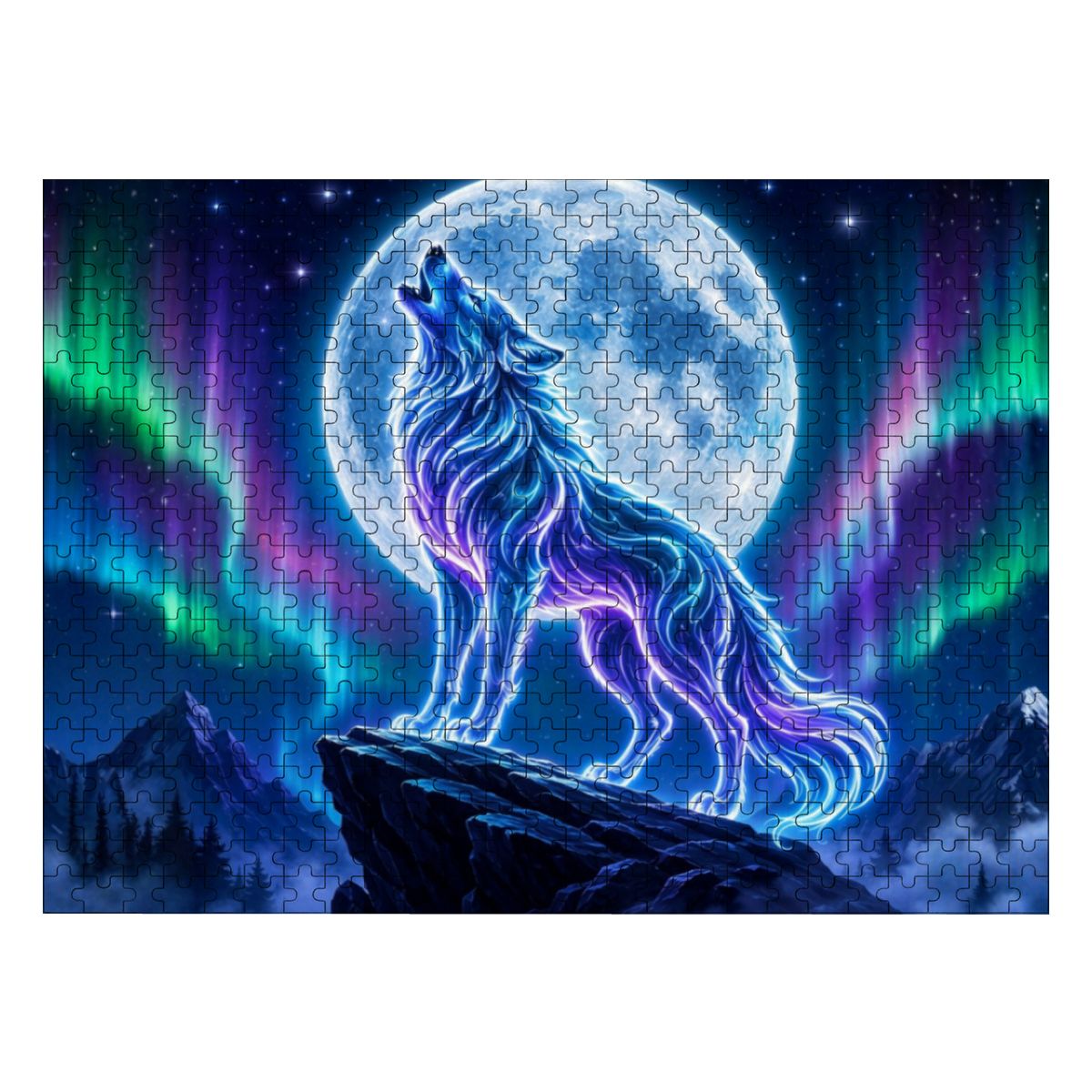 500pcs Wooden Jigsaw Puzzles  (Made in USA) Halloween Night Wolf