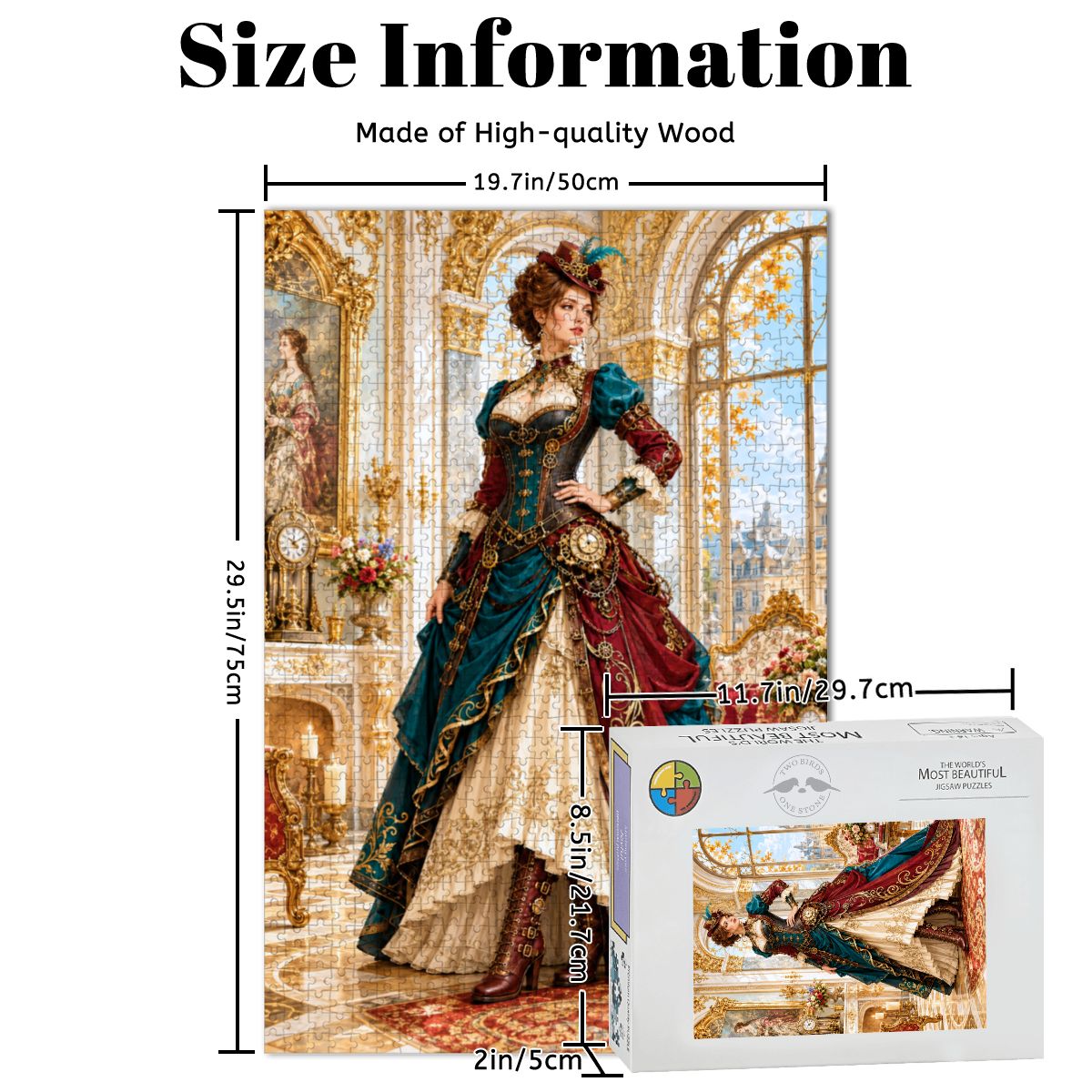 Wooden Jigsaw Puzzles 1000 pcs Steampunk Victorian Woman Teal and Red
