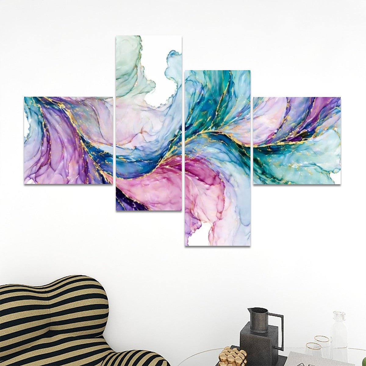 4 Panels Canvas Prints Wall Art Flutter