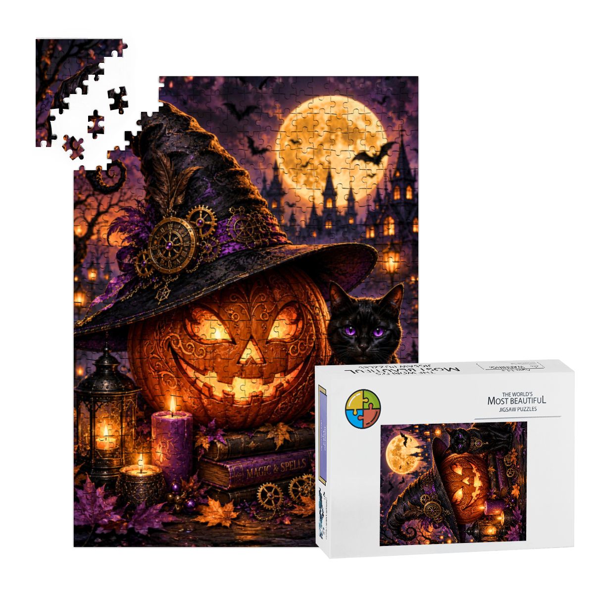 Wooden Jigsaw Puzzles 500 pcs Halloween Pumpkin