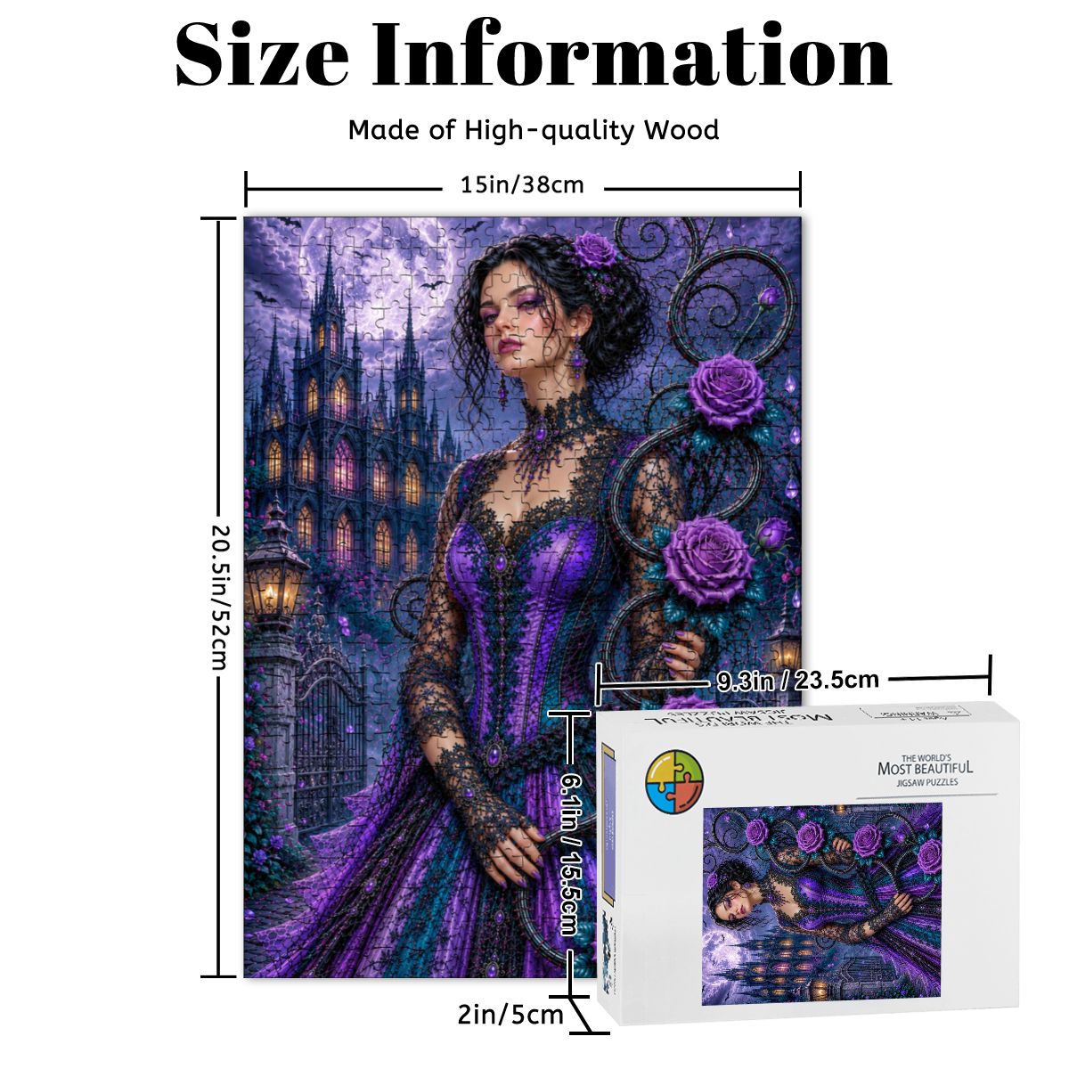 Wooden Jigsaw Puzzles 500 pcs Gothic Purple Roses