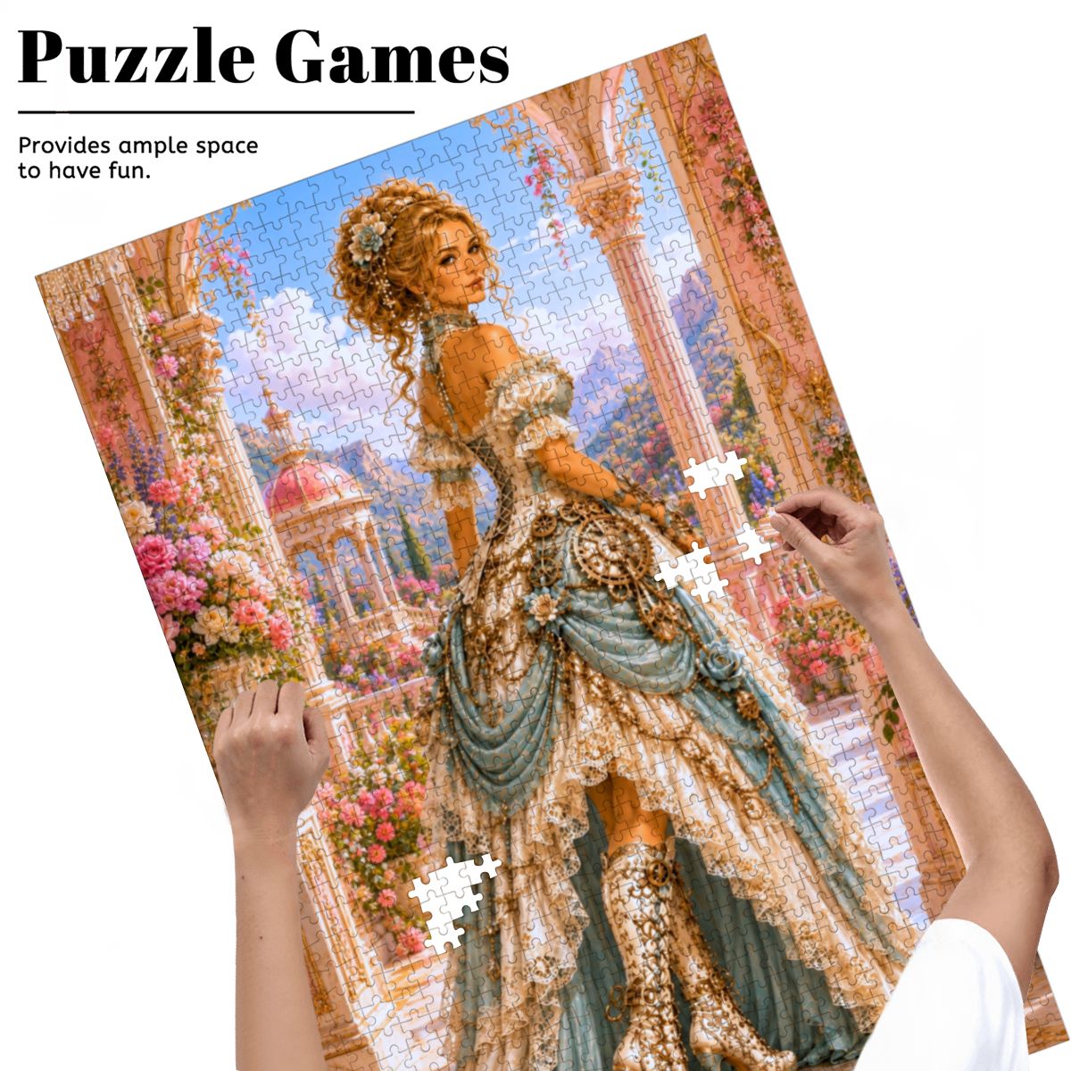 Wooden Jigsaw Puzzles 1000 pcs Steampunk Victorian Woman Light Teal
