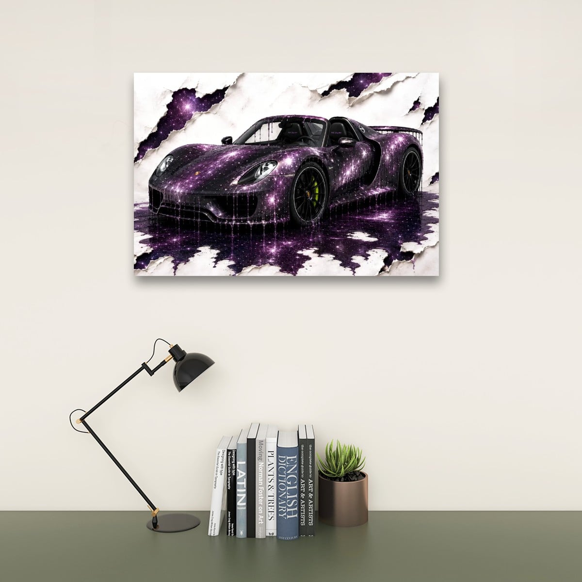 Canvas Prints Wall Art Galaxy Porsche 918