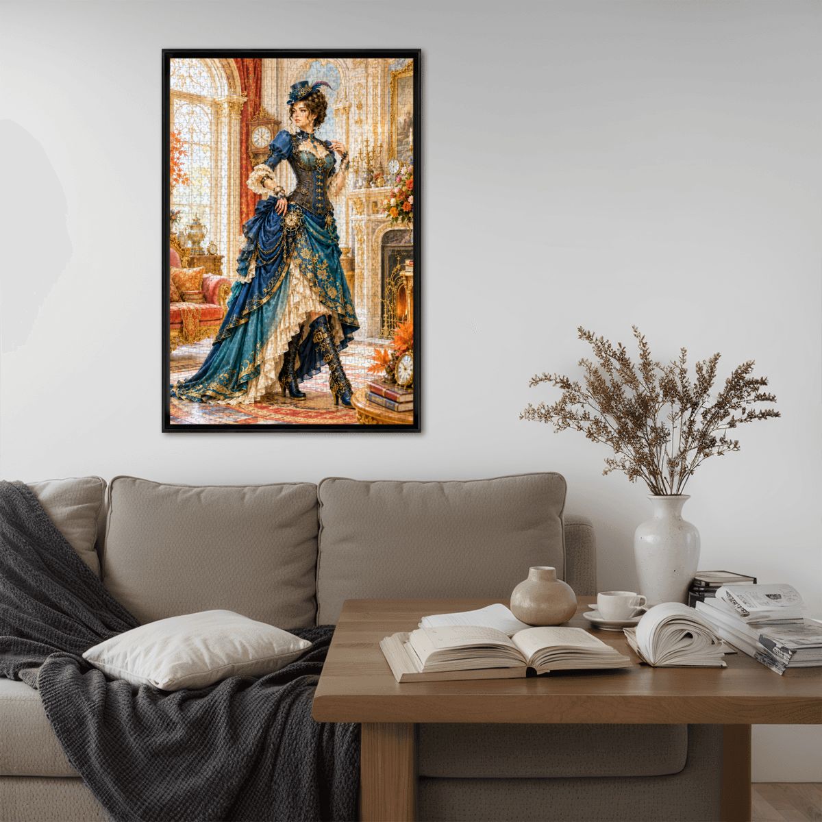 Wooden Jigsaw Puzzles 1000 pcs Steampunk Victorian Woman Blue