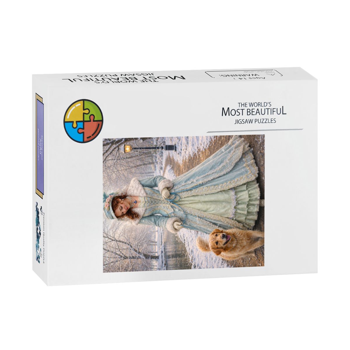 Wooden Jigsaw Puzzles 500 pcs 1900's Victorian Woman with Dog in Park Winter