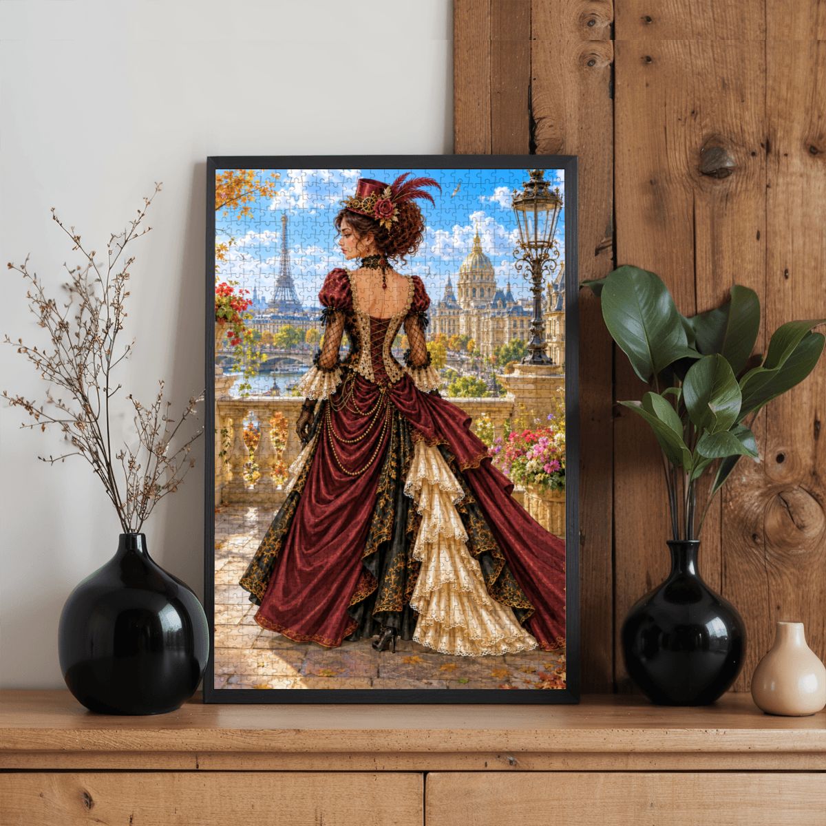 Wooden Jigsaw Puzzles 1000 pcs Steampunk Victorian Woman Maroon and Brown