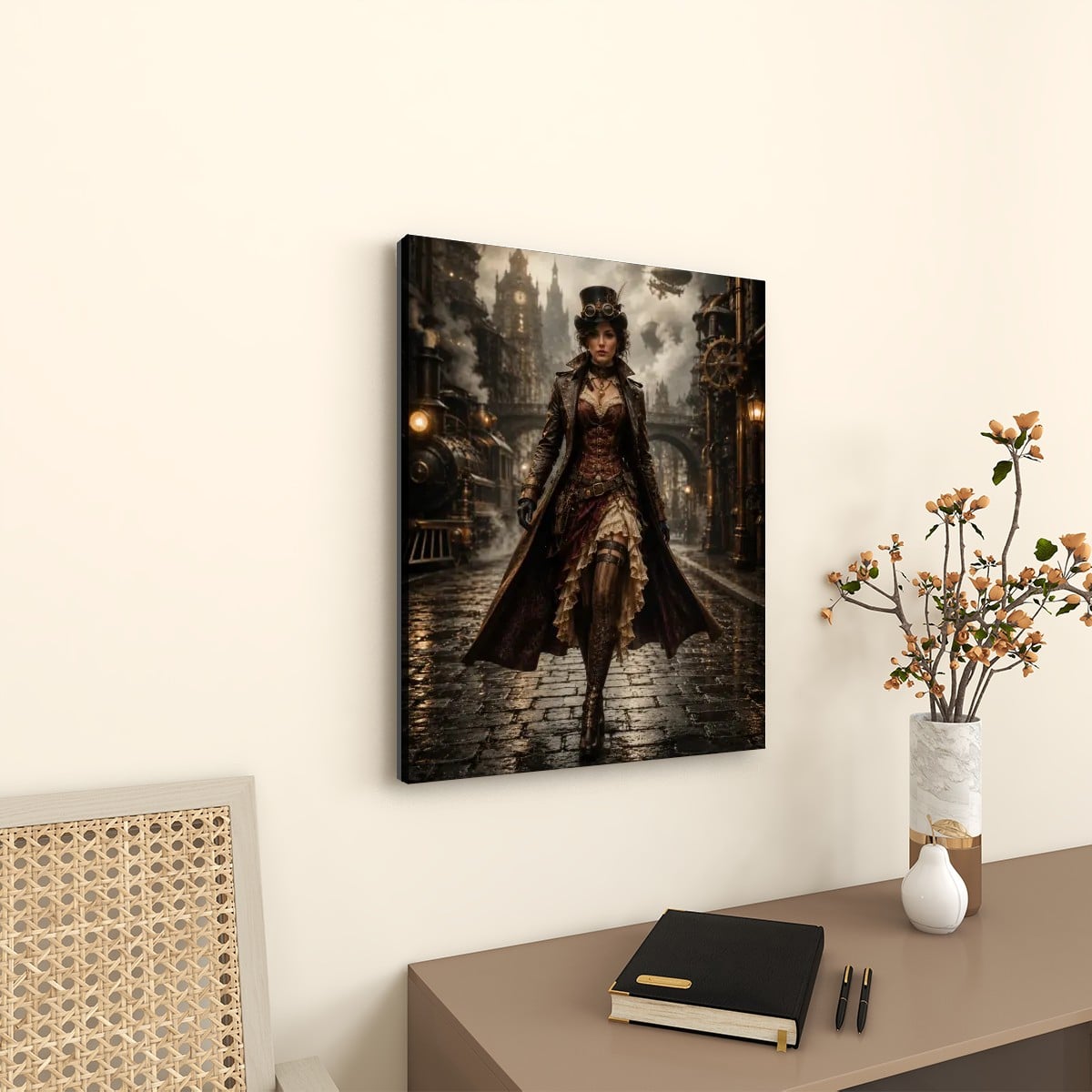 Canvas Prints Wall Art Steampunk Woman