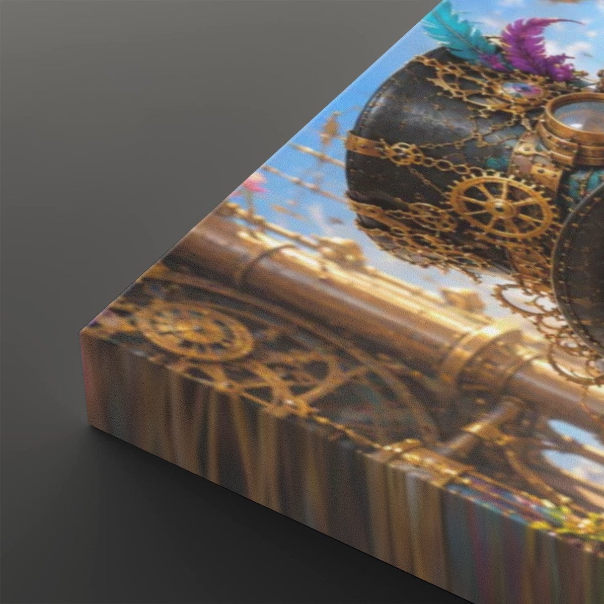 Canvas Prints Wall Art Steampunk Woman with Cat