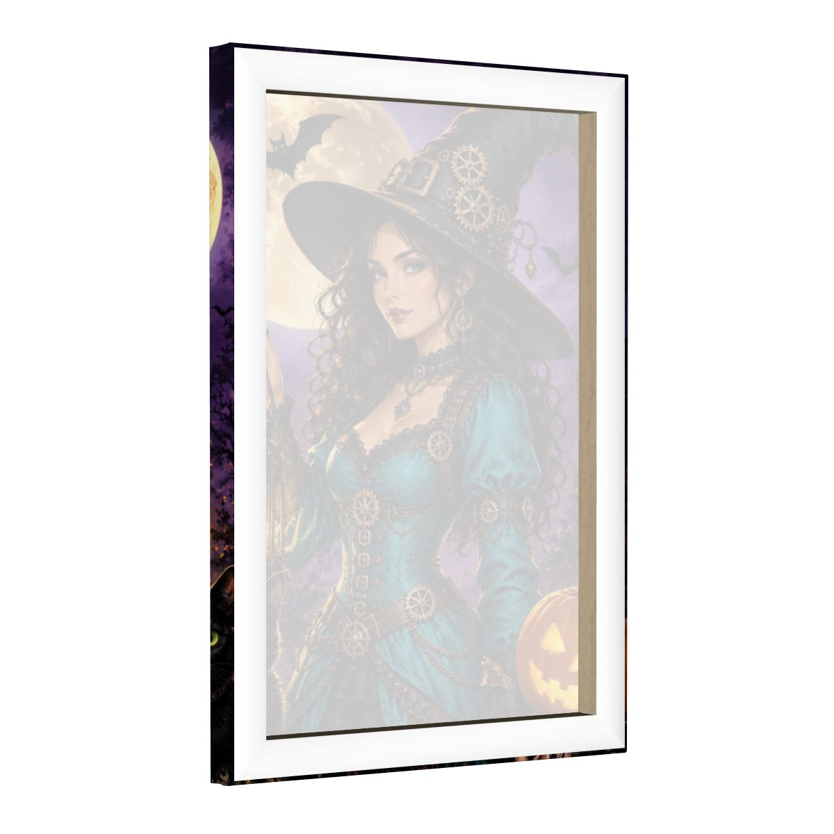 Framed Canvas Painting Halloween Witch (Made in USA)