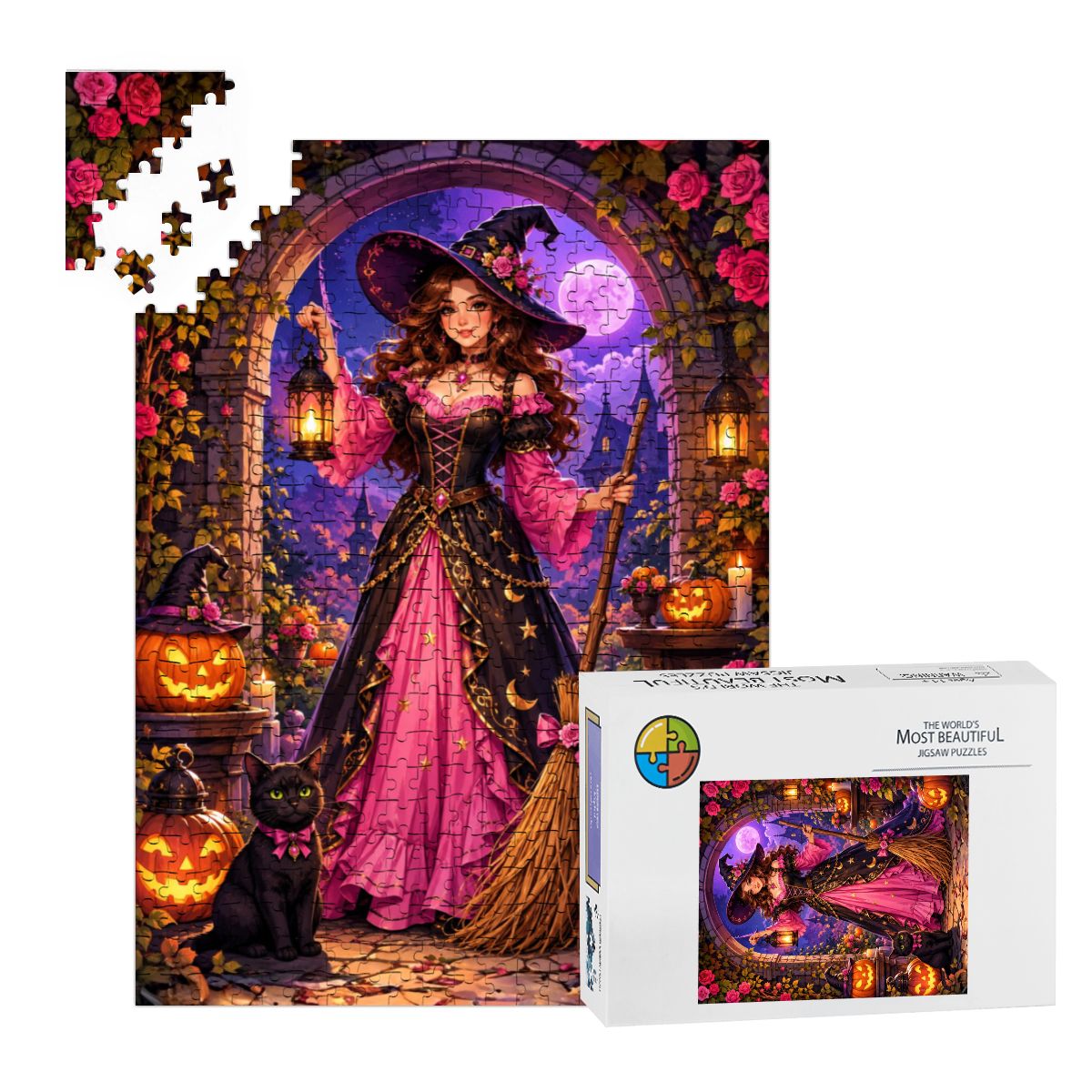 Wooden Jigsaw Puzzles 500 pcs Halloween Witch
