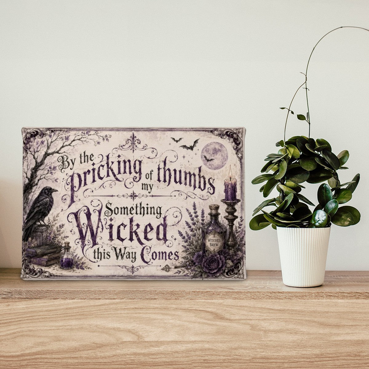 Small Canvas Prints Wall Art Decor Halloween Edgar Allen Poe Something Wicked