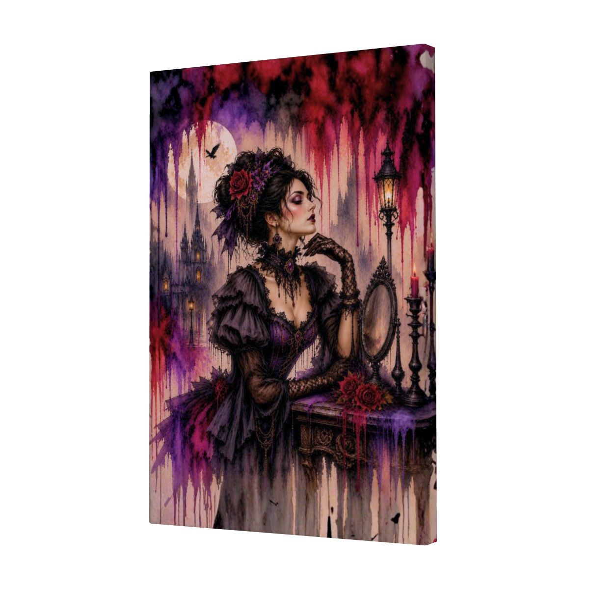 Framed Canvas Painting Gothic Victorian Woman (Made in USA)