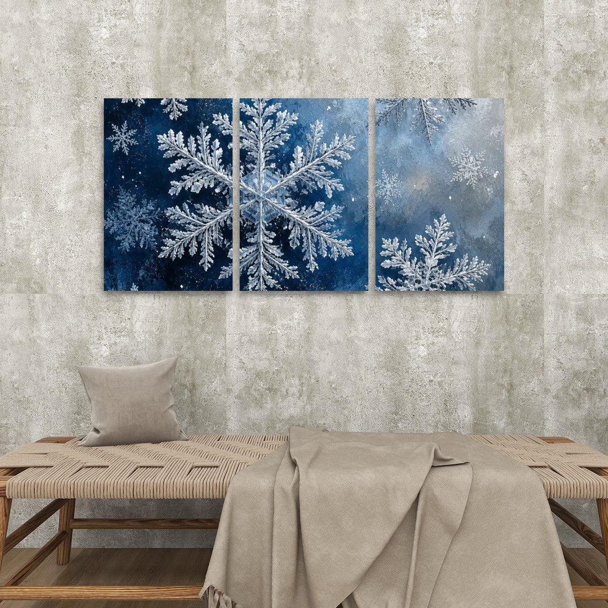 3 Panels Canvas Prints Wall Art Snowflake