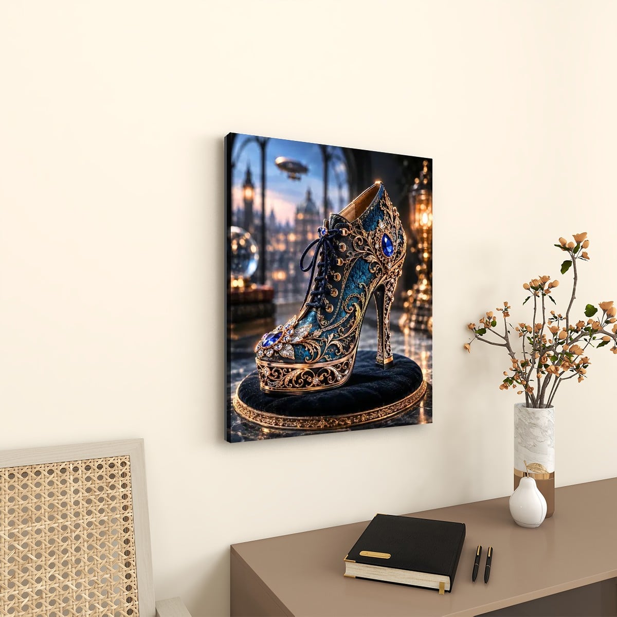 Canvas Prints Wall Art Steampunk Heel Bright Blue