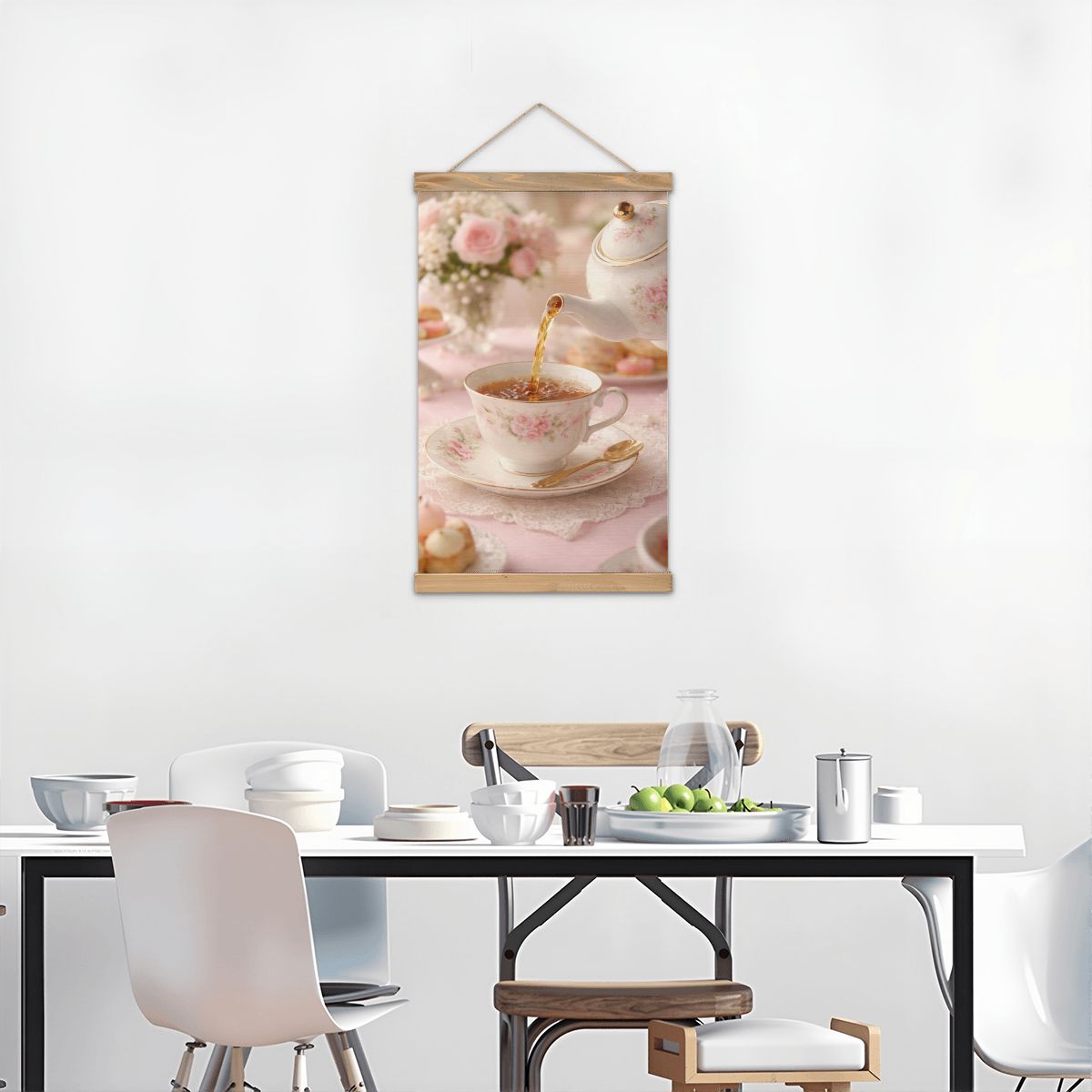 Linen Canvas Wall Tea Party
