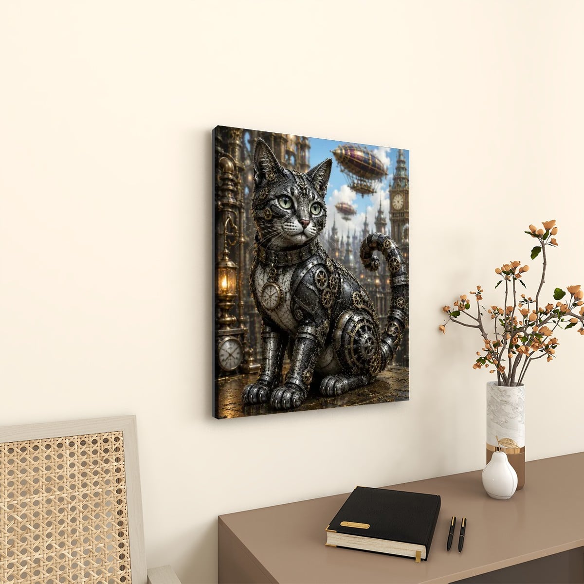 Canvas Prints Wall Art Steampunk Cat