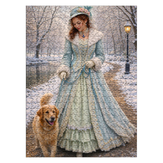 Wooden Jigsaw Puzzles 500 pcs Victorian Walking Dog in Winter