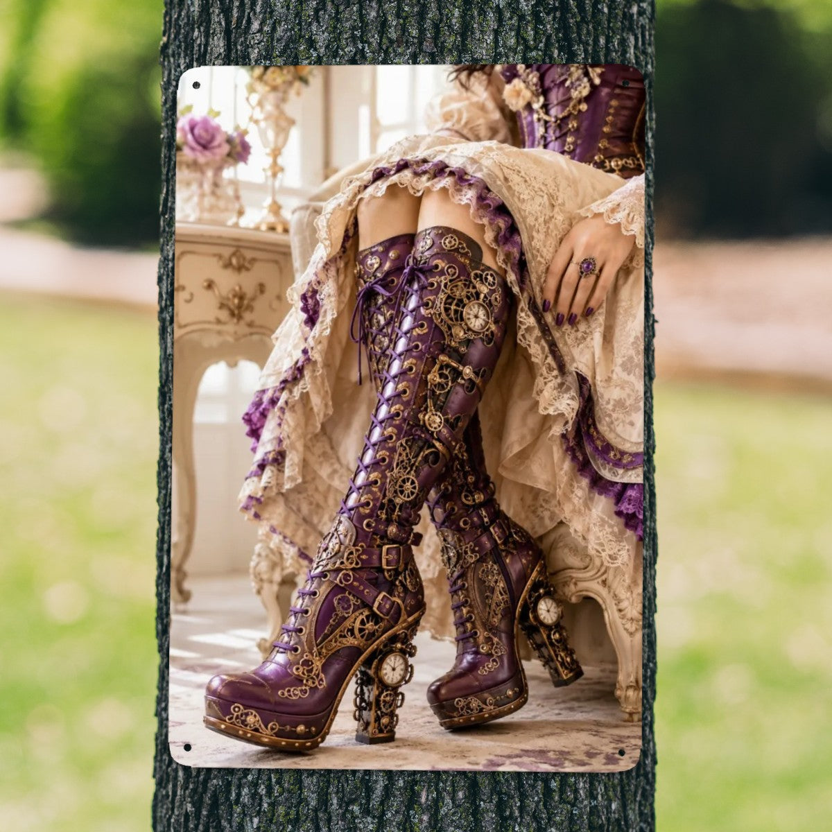 Tin Sign (Made in USA) Steampunk Boots