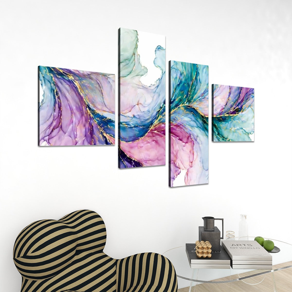 4 Panels Canvas Prints Wall Art Flutter