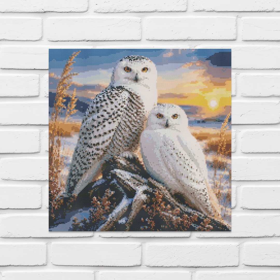 Diamond Painting Kit 20"x20" Snowy Owl (Round)