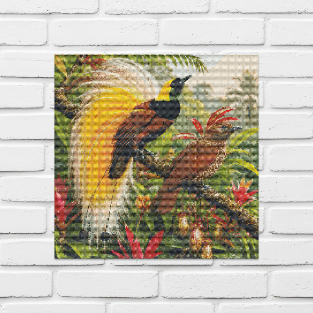 Diamond Painting Kit 20"x20" Golden Bird-of-Paradise (Round)