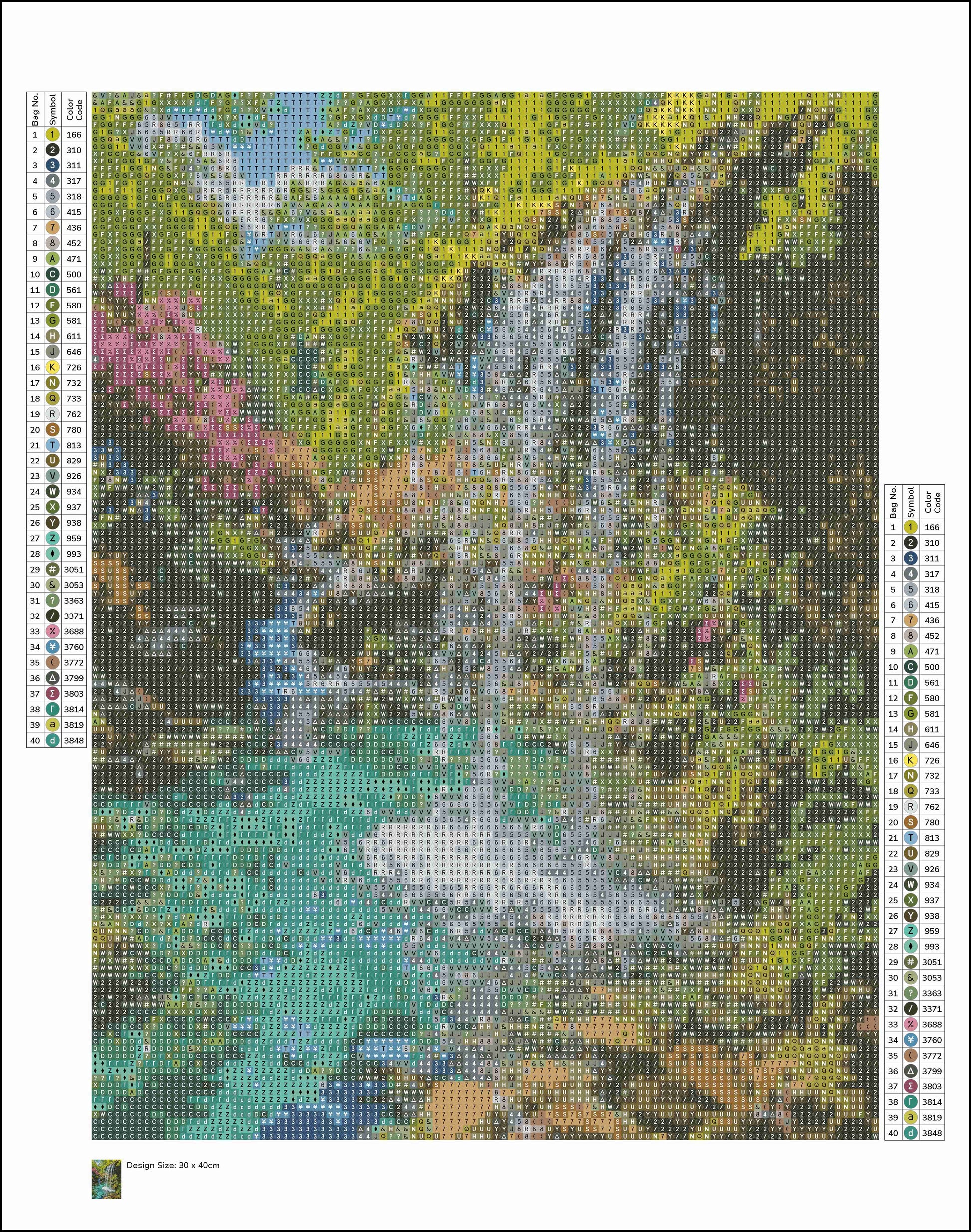 30x40cm Round Diamond Painting Kit