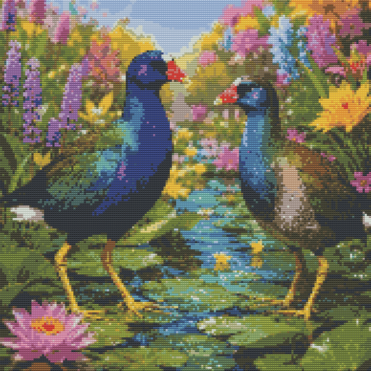 Diamond Painting Kit 20"x20" Purple Gallinule (Round Drills)
