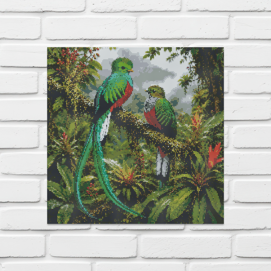 Diamond Painting Kit 20"x20" Resplendant Quetzel (Round Drills)